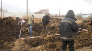 ГНБ прокол, Саранск, Александровское шоссе, бур в выходном приямке