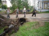ГНБ прокол 2, Саранск, Сущинского, затягиваемая труба