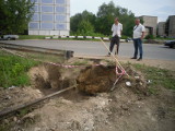 ГНБ прокол 1, Саранск, Сущинского, бурение пилотной скважины